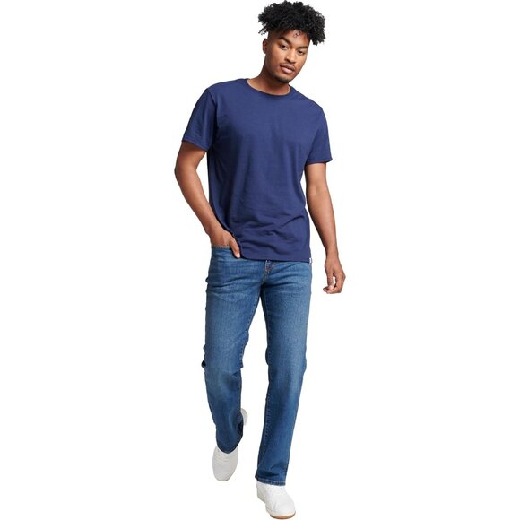 Russell Athletic Men's Navy Imported Pull On Dri-power Short Sleeve Tees - Picture 2 of 4